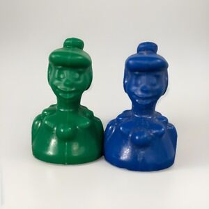 WILMA FLINTSTONE Roller Sliders Green & Blue Toy Pebbles Cereal Premium Vintage